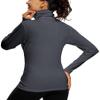 ZUTY 3 Pack Turtleneck Long Sleeve Shirts Thermal Underwear for Women Long Johns Winter Clothes Warm Base Layer Tops Black-Black-Grey XL view 2