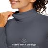 ZUTY 3 Pack Turtleneck Long Sleeve Shirts Thermal Underwear for Women Long Johns Winter Clothes Warm Base Layer Tops Black-Black-Grey XL view 3