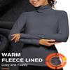 ZUTY 3 Pack Turtleneck Long Sleeve Shirts Thermal Underwear for Women Long Johns Winter Clothes Warm Base Layer Tops Black-Black-Grey XL view 4