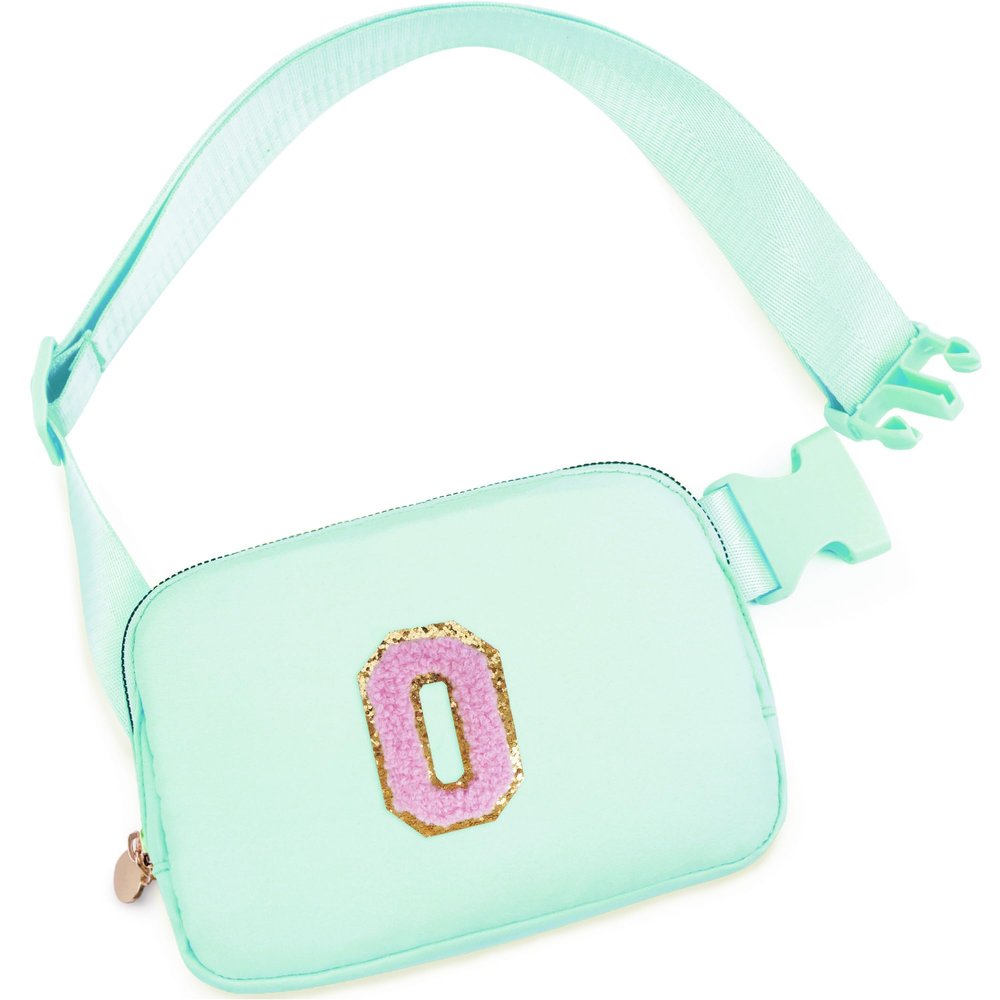 Uygafly Belt Bag Fanny Pack Crossbody Bags with Initials Letter Patch Cute Stuff Birthday Gifts for Teenager Girls Trendy Stuff for Teens | O,Light Green