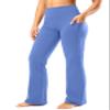 28"/30"/32"/34" Inseam Women's Bootcut Yoga Pants Long Bootleg High-Waisted Flare Pants with Pockets(Wild Indigo,30-XL) view 1