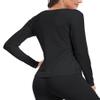 ZUTY 3 Pack Long Sleeve Thermal Shirts for Women Tops Long Johns Lightweight Winter Clothes Warm Base Layer Black-White-Grey XL view 2