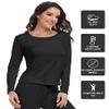 ZUTY 3 Pack Long Sleeve Thermal Shirts for Women Tops Long Johns Lightweight Winter Clothes Warm Base Layer Black-White-Grey XL view 4