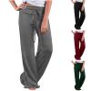 Gumipy Wide Leg Lounge Pants for Women High Waisted Drawstring Yoga Pants Baggy Sweatpants Casual Women Palazzo Pants Workout Track Pants Y2K Flowy Trousers Pants Soft Pajama Pants view 1