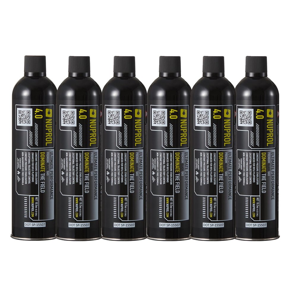 Lancer Tactical Nuprol 4.0 Ultimate Strong 16kg/224 PSI Black Airsoft Green Gas 1000ml-Six Pack