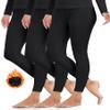 ZUTY 3 Pack Thermal Long Johns Fleece Lined Leggings for Women Underwear Tights Warm Winter Base Layer Pants Black-Black-Black L view 1