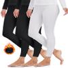 ZUTY 3 Pack Thermal Long Johns Fleece Lined Leggings for Women Underwear Tights Warm Winter Base Layer Pants Black-Black-White M view 1