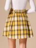 Allegra K Vintage Plaid Skirt for Women's Double Breasted A-Line Pleated Mini Skirts X-Small Yellow Blue view 3