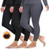 ZUTY 3 Pack Thermal Long Johns Fleece Lined Leggings for Women Underwear Tights Warm Winter Base Layer Pants Black-Black-Grey S view 1