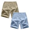 ANHDM Boys Athletic Shorts Quick Dry Sport Shorts Lightweight Running Shorts with Zipper Pockets (Pack of 2), B/Khaki&Grey Blue, 9-10T view 2