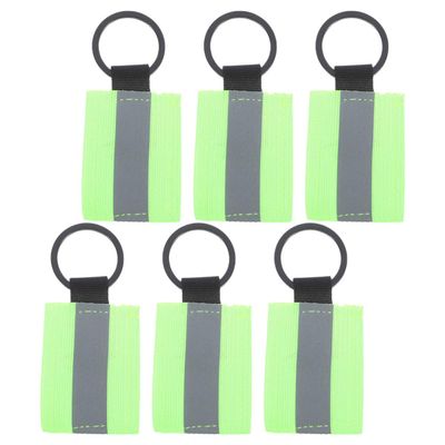 Anneome 6pcs Reflective Keychain Tags Safety Gear Backpack Pendants Detachable Key Holder for Belt Night Visibility Reflectors