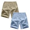 ANHDM Boys Athletic Shorts Quick Dry Sport Shorts Lightweight Running Shorts with Zipper Pockets (Pack of 2), B/Khaki&Grey Blue, 11-12T view 2