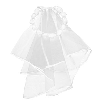 BESTYASH Bridal Veil Rose Wreath Short Headband for Wedding Party Elegant Women Lady Accessory