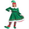 easyforever 5 Pcs Christmas Elf Costume for Women Flannel Santa Helper Cosplay Outfits Full Sets Green Large view 1