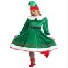 easyforever 5 Pcs Christmas Elf Costume for Women Flannel Santa Helper Cosplay Outfits Full Sets Green Large view 4