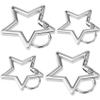 Isslly 4 PCS Star Snap Clips, Zinc Alloy Heavy Duty Star Shaped Keychain Clip with 2 Sizes, Silver Cute Clip for Bags, Backpack, Keys view 1