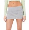 NUFIWI Women Y2k Tie Waist Mini Skirts Mid Waist Bodycon Micro Skorts Stretchy Side Slit Pencil Short Skirts with Shorts(Solid Grey,Medium) view 1