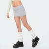 NUFIWI Women Y2k Tie Waist Mini Skirts Mid Waist Bodycon Micro Skorts Stretchy Side Slit Pencil Short Skirts with Shorts(Solid Grey,Medium) view 4