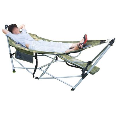 Portable Multifunctional Hammock Chair Folding Lounge Camping Bed with Carry Bag for Camping Outdoor Patio Yard Beach Traveling Gear
