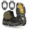 Tomaje 24 Spikes Crampons for Shoes, Anti Slip Ice Cleats for Shoes and Boots, Traction Ice Snow Grip with Stainless Steel Spikes and Silicone Men Women for Hiking, Walking, Climbing, Jogging,Fishing view 1