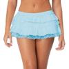 Half Lace Mini Skirts for Women Low Waist Ruffle Pleated Layered Skirts Floral Lace Short Bloomer Skirts(Casual Blue,Medium) view 1