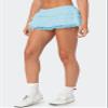 Half Lace Mini Skirts for Women Low Waist Ruffle Pleated Layered Skirts Floral Lace Short Bloomer Skirts(Casual Blue,Medium) view 2
