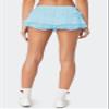 Half Lace Mini Skirts for Women Low Waist Ruffle Pleated Layered Skirts Floral Lace Short Bloomer Skirts(Casual Blue,Medium) view 3