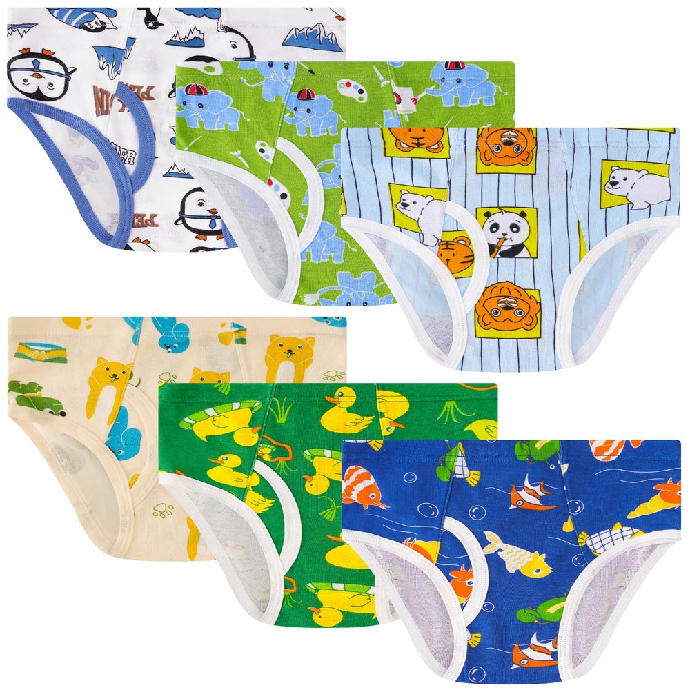 JAHSIYI Boys Underwear Size 10-12 Briefs Age 11 12 Year Old Big Kids 100% Cotton Underpants Large Stretch Animal Theme Undies Sz L Children Clothes