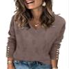AKEWEI Womens Cashmere Sweater Long Sleeve Pullover Lighetweight Knitted Ladies Tops Casual Fall(Camel,Large) view 1