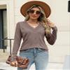 AKEWEI Womens Cashmere Sweater Long Sleeve Pullover Lighetweight Knitted Ladies Tops Casual Fall(Camel,Large) view 4