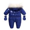 Baby Jacket Baby Boys Snowsuit Newborn Winter Coat Jumpsuit Toddler Warm Hooded Romper for Infant Girls Snow Suit Wear (Blue, 0-6 Months) view 2