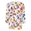 3/4 Length Sleeve Womens Tops 2026 Spring Summer Clothing for Women Plus Size Shirts for Women 3/4 Sleeve Tops Crew Ncek Floral Print Trendy Causal Blouse A02 Saffron XXL view 4