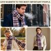 WAMSOFT Wool Winter Plaid Scarf for Men Tartan Women Fashion Thick Scarf Soft Warm Checkered Striped Classic Scarves view 2