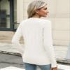 AKEWEI Women's Sweaters Casual V Neck Long Sleeve Pullover Tops Knit Fall Fashion 2026 Clothes(White,Small) view 4