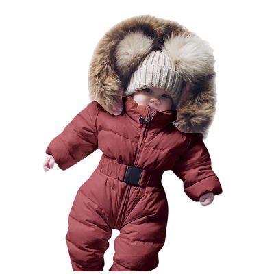 Honest Baby Clothing Baby Boys Girls Snowsuit Newborn Winter Jumpsuit Romper Clothes Coat Outwear OnePiec Onesi Hoodies Toddler (Brown, 12-18 Months)