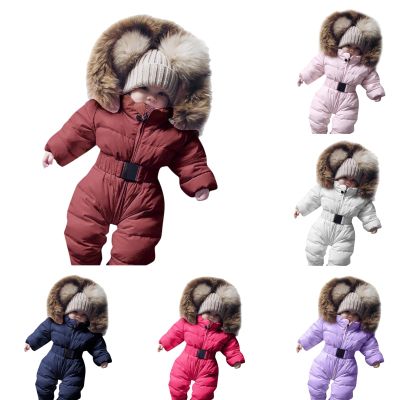 Honest Baby Clothing Baby Newborn Snowsuit Onesi Winter Coat Romper Infant Girls Boy Zipper Long Sleeve Cute Baby Snowsuit (Pink, 3-6 Months)