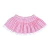 Women Ruffled Lace Mini Skirts Y2k Layered Skirts Low Rise Floral Mini Skirt Flowy Tiered Short Skirt (Pink Plaid, S) view 3