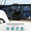 LOSCHEN Marine Steering System, 15 Feet Cable Outboard Steering Kit 3/4" Standard Tapered Shaft, Boat Steering Control Cable for Yachts, Fishing Boats and Waterborne Vehicles- with Steering Wheel view 2