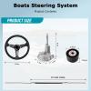 LOSCHEN Marine Steering System, 15 Feet Cable Outboard Steering Kit 3/4" Standard Tapered Shaft, Boat Steering Control Cable for Yachts, Fishing Boats and Waterborne Vehicles- with Steering Wheel view 3