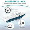 LOSCHEN Marine Steering System, 15 Feet Cable Outboard Steering Kit 3/4" Standard Tapered Shaft, Boat Steering Control Cable for Yachts, Fishing Boats and Waterborne Vehicles- with Steering Wheel view 4