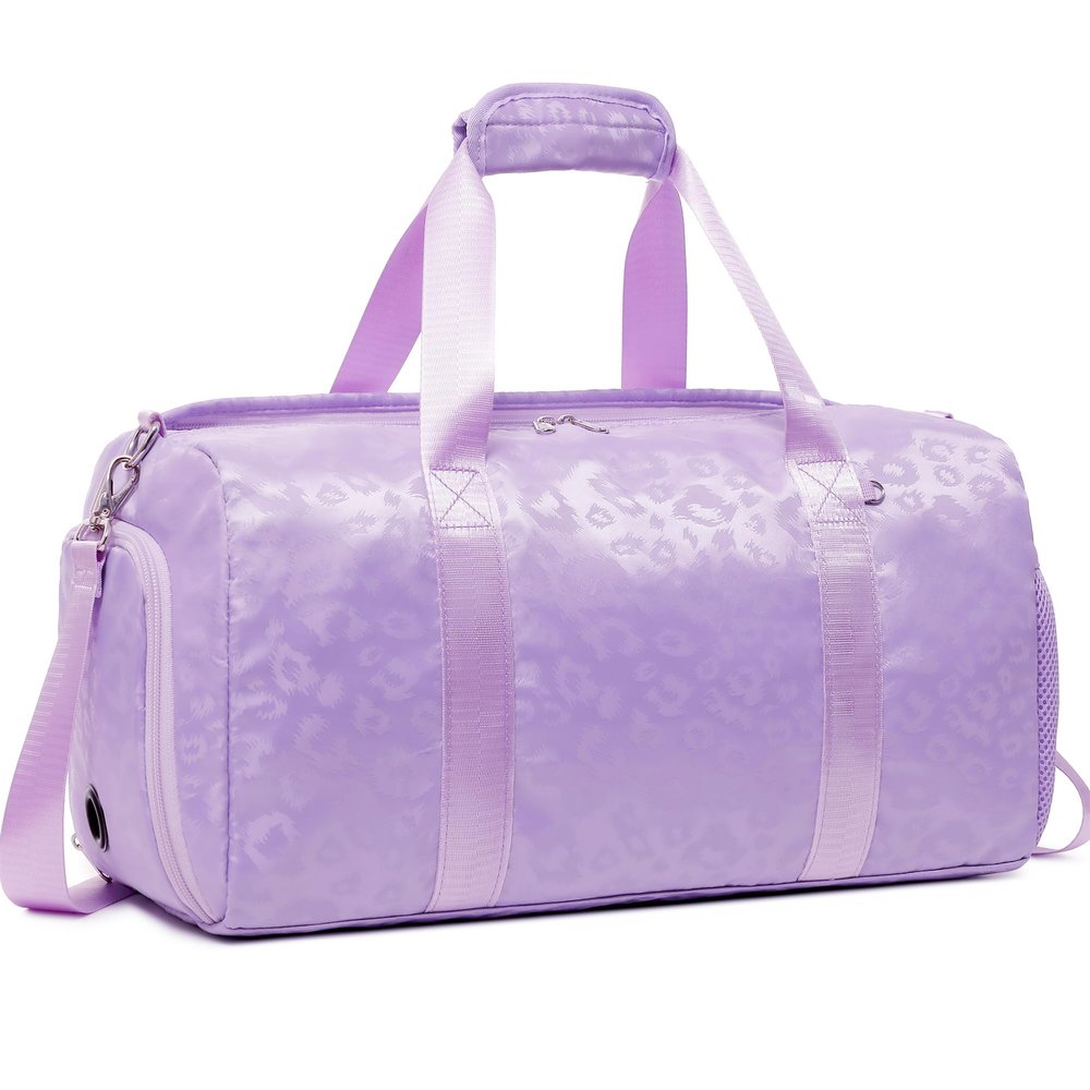 Dance Bag for Girls Duffle Bag Girls Overnight Bags Sleepover Gym Gymnastics Bags with Shoe Compartment and Wet Pocket,Leopard Shape