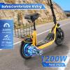 Caroma Peak 1200W Electric Scooter Adults, 30 Miles Max Range, Adjustable Handlebar Height, Foldable Electric Scooter with Seat, Detachable Large Basket, Commuter E-Scooter for Adult and Teens view 2