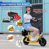 Caroma Peak 800W Electric Scooter Adults, 30 Miles Max Range, Adjustable Handlebar Height, Foldable Electric Scooter with Seat, Detachable Large Basket, Commuter E-Scooter for Adult and Teens view 3