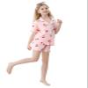 Umeyda Pajamas for Girls Set 3 Piece Sleepwear Button-Down Short Sleeve Pj Set Cute Loungewear, Cherry, 9-10 Years view 3