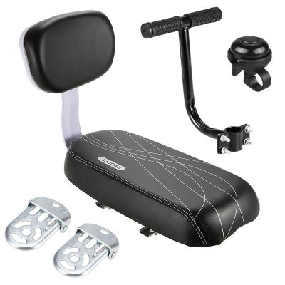 hatleues Extra Wide Bike Back Seat Cushion Bike Seat with Backrest Bike Armrest Footrest Handrail Pedals Set Kids Child Safety Carrier Bicycle Baby Seat for Electric Folding Bikes Black