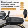 hatleues Extra Wide Bike Back Seat Cushion Bike Seat with Backrest Bike Armrest Footrest Handrail Pedals Set Kids Child Safety Carrier Bicycle Baby Seat for Electric Folding Bikes Black view 2