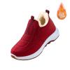 Slip On Winter Sneakers Fashion Casual Lightweight Soft Bottom Cotton Lined Solid Color Outdoor Warm Winter Shoes (Red, 8) view 4