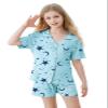 Umeyda G Pajamas for Girls Set 3 Piece Sleepwear Button-Down Short Sleeve Pj Set Cute Loungewear, Blue Moon, 7-8 Years view 2