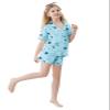 Umeyda G Pajamas for Girls Set 3 Piece Sleepwear Button-Down Short Sleeve Pj Set Cute Loungewear, Blue Moon, 7-8 Years view 3
