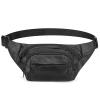 Extra Long Strap Fanny Pack, 59 Inch Max Adjustable Strap Plus Size Crossbody Bag, Extended Length Lightweight Waist Bag with Zipper and Pockets (Black) view 1